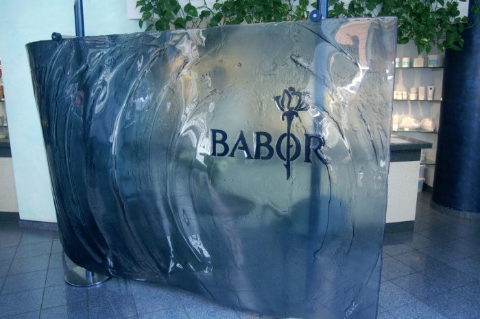 Babor Archiglass Art Glass Logo Firmowe Advertisement Szklana Reklama Artystyczna Baner