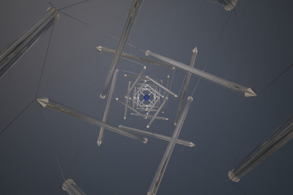 ARCHIGLASS Freedom Glass Tensegrity Scultpure Public Art in Los Angeles California