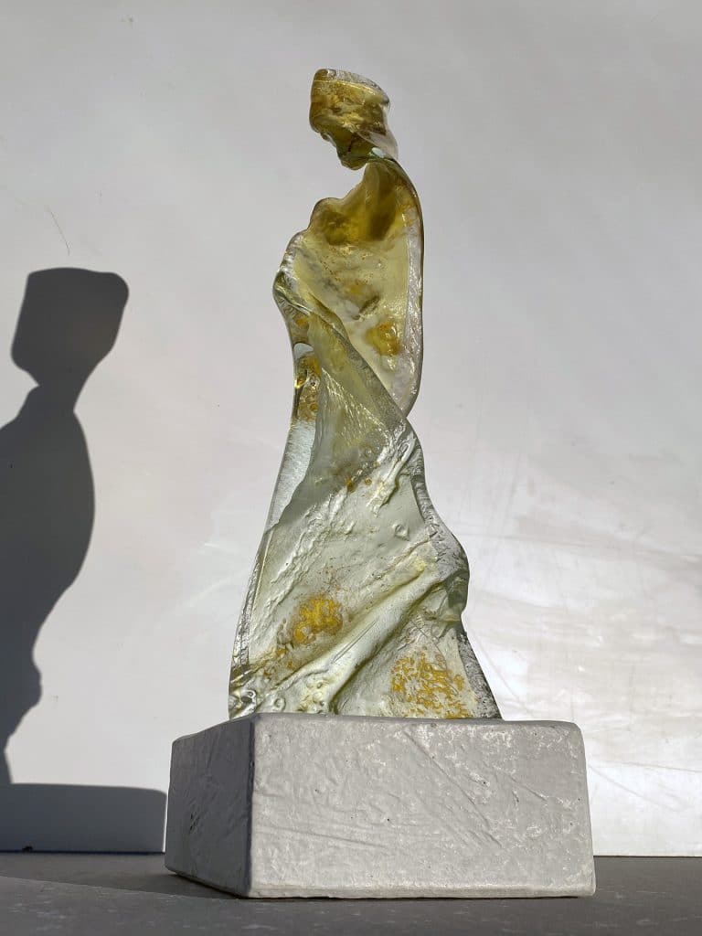 Glass sculptures woman silhouette