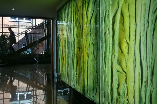 Artistic glass by Archiglass, Tomasz Urbanowicz at reception lobby of Holsten Brewery in Hamburg, Germany. All rights reserved.